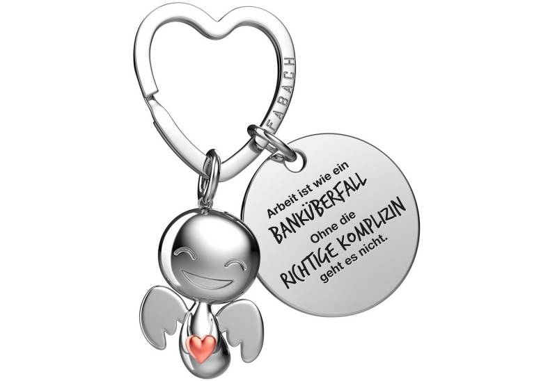 FABACH Schlüsselanhänger Schutzengel Happy mit Herz & "Beste Kollegin" Gravur von FABACH