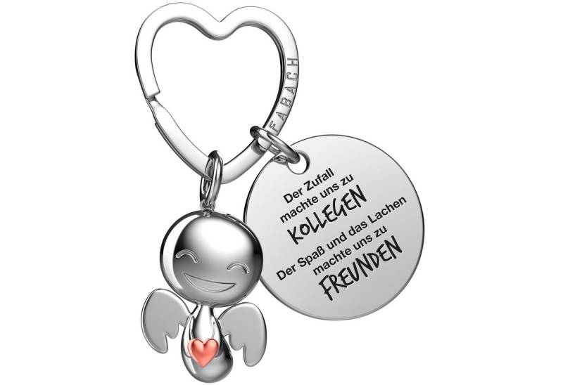 FABACH Schlüsselanhänger Schutzengel Happy mit Herz & "Beste Kollegin" Gravur von FABACH