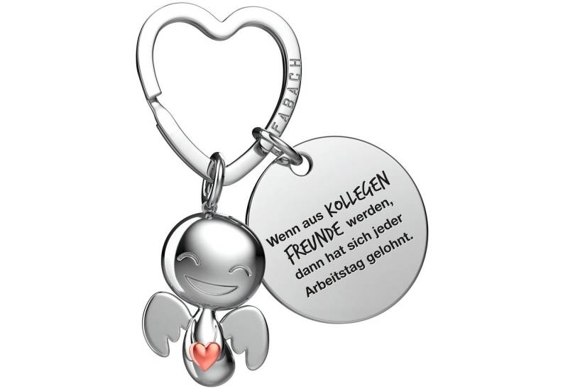 FABACH Schlüsselanhänger Schutzengel Happy mit Herz & "Beste Kollegin" Gravur von FABACH