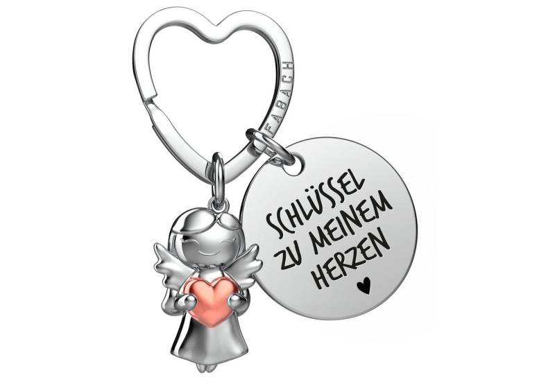FABACH Schlüsselanhänger Schutzengel Star mit Herz & "Ich liebe dich" Gravur von FABACH
