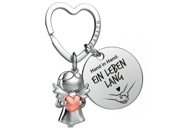 FABACH Schlüsselanhänger Schutzengel Star mit Herz & "Ich liebe dich" Gravur von FABACH