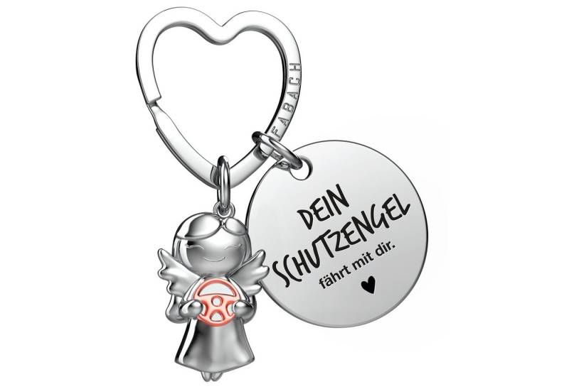 FABACH Schlüsselanhänger Schutzengel Star mit Lenkrad & "Fahr vorsichtig" Gravur von FABACH
