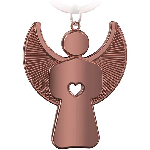 FABACH Schutzengel Schlüsselanhänger Pikto mit Herz - Edler Engel Anhänger aus Metall in glänzendem Rosegold - Geschenk Glücksbringer Auto Führerschein - Fahr vorsichtig von FABACH
