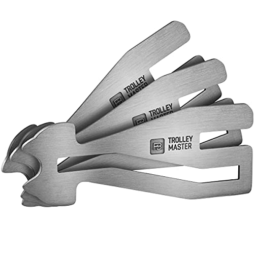 FABACH Trolley Master Stainless Steel Series - Edelstahl Einkaufswagenlöser Schlüsselanhänger für Einkaufswagen - Einkaufswagenchip öffnet Frontlader- und Seitenschubfach von FABACH