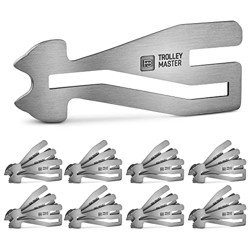 FABACH Trolley Master Stainless Steel Series - Edelstahl Einkaufswagenlöser Schlüsselanhänger für Einkaufswagen - Einkaufswagenchip öffnet Frontlader- und Seitenschubfach von FABACH