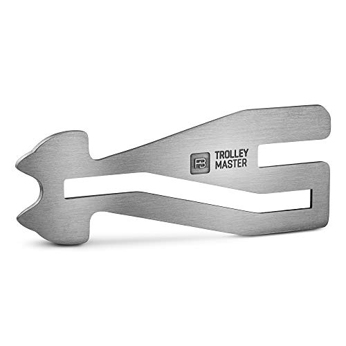FABACH Trolley Master Stainless Steel Series - Edelstahl Einkaufswagenlöser Schlüsselanhänger für Einkaufswagen - Einkaufswagenchip öffnet Frontlader- und Seitenschubfach von FABACH