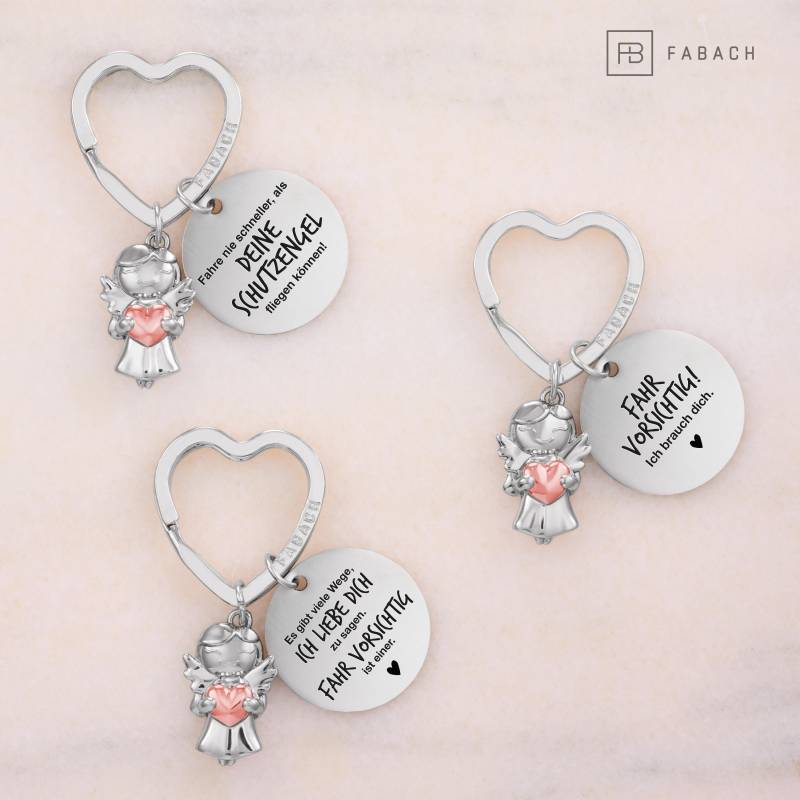 Fahr Vorsichtig Schlüsselanhänger Schutzengel Mit Herz Und Gravur - Geschenk Engel Glücksbringer Fahr Vorsichtig Schlüsselanhänger Schutzengel Mit Herz Und Gravur - Geschenk Engel Glücksbringer von FABACH