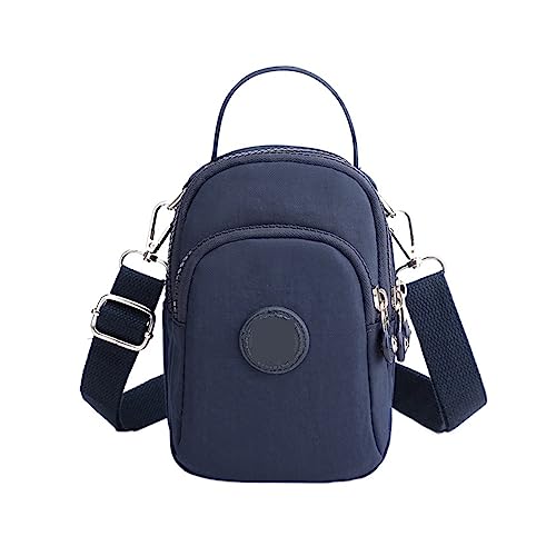 Einfarbige Umhängetasche for Damen, kleine Tasche, Reisetasche, Handytasche, Gürteltasche, Damen, täglich, Nylon, Umhängetasche, Straßengürteltasche (Color : Blue) von FABROX