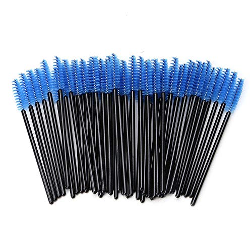 100 Stück Einweg-Wimpernpinsel, Mascara-Zauberstab-Applikator für Wimpernverlängerung, Make-up, Kosmetik-Werkzeug, Blau von FABSELLER