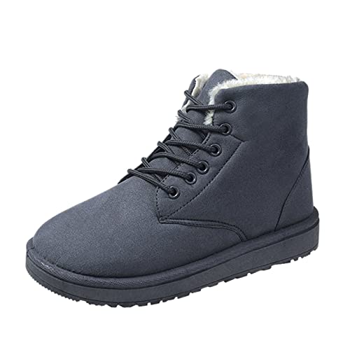 FACAIAFALO Damen Schneestiefel Winterstiefel Frauen Halbhoch Winterschuhe Wärme Plüsch Gefüttert Schneestiefel Schnürstiefelette Damenschuhe Halbschuhe Frauen Knöchelstiefel Sneaker Rutschfest von FACAIAFALO