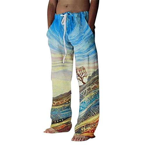 FACAIAFALO Hosen Herren Leinen Baumwolle Lange Sport Straight Regular Fit Outdoor Strandhose aus Baumwollmischung Leicht Sommerhose Jogginghose Loose Fit Freizeithose mit Kordelzug Seitentaschen, L FACAIAFALO Hosen Herren Leinen Baumwolle Lange Sport Straight Regular Fit Outdoor Strandhose aus Baumwollmischung Leicht Sommerhose Jogginghose Loose Fit Freizeithose mit Kordelzug Seitentaschen, L von FACAIAFALO