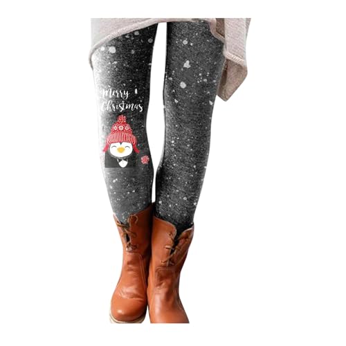 FACAIAFALO Weihnachten Damen Leggings Winter Skinny Slim Stretch Tights Weihnachtsmann Print Bleistift Hose Sporthose Reitleggings Reithose Yoga-Hose für Frauen Knöchelhose Stiefelhose von FACAIAFALO