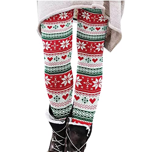 FACAIAFALO Weihnachten Damen Leggings Winter Skinny Slim Stretch Tights Weihnachtsmann Print Bleistift Hose Sporthose Reitleggings Reithose Yoga-Hose für Frauen Knöchelhose Stiefelhose von FACAIAFALO