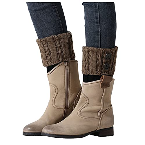 FACAIAFALO Damen Gestrickte Beinwärmer Warme Winter Stricken Beinstulpen Kurze Knopf Leg Warmers Socken Strümpfe Mädchen Stiefel Boot Abdeckung Strick Beinwärmer Beinstulpen Legwärmer Strümpfe von FACAIAFALO