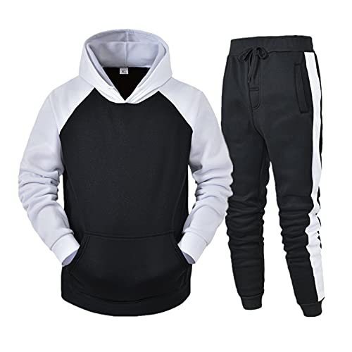 Trainingsanzug Herren Jogginganzug Herren aus Baumwolle - Slim Fit Hoodie Pullover Jogginghose mit Taschen Herren Joggingsuit Freizeitanzug Sets Trainingsanzug Hausanzug Running Fitness Sportanzug von FACAIAFALO