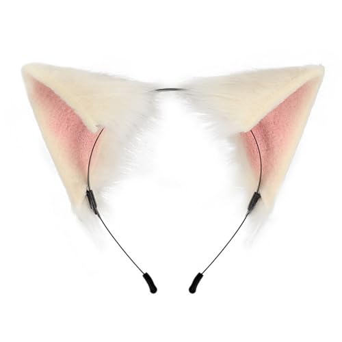 FACAILUO Realistische Füchse Ohr Haarband Frau Musik Festivals Make-up Stirnband für Karneval Cosplay Haarschmuck von FACAILUO