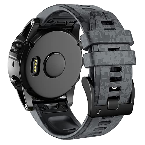 FACDEM 22/26 mm Armband für Garmin Fenix 7 7X 5 5X 6 6X Pro 935 945 Smart Watch bedrucktes Sport-Schnellverschluss-Armband aus Silikon, For Approach S60, Achat von FACDEM