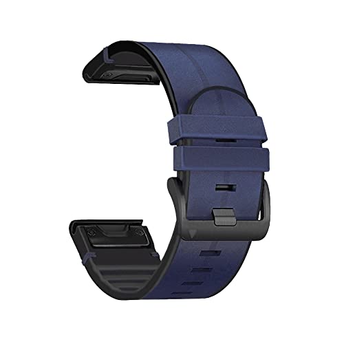 FACDEM 22 x 26 mm Leder-Silikon-Uhrenarmband für Garmin Fenix 5/5X Plus 6/6X Pro Fenix 7X 7 Smart-Armband, Schnellverschluss-Armband, 22mm Fenix 5 5Plus, Achat von FACDEM