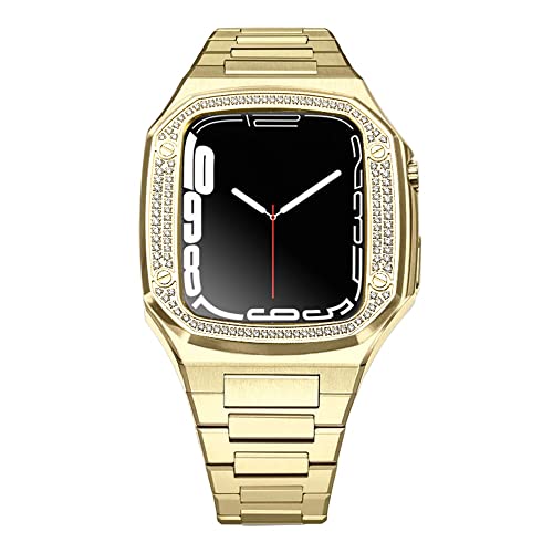 FACDEM Diamant-Armband-Modifikationsset, DIY für Apple Watch Band 8, 7, 6, Metall, Edelstahl, 45 mm, 41 mm, Uhrenarmband aus Gummi für iWatch 44 mm, 41 mm, Achat von FACDEM