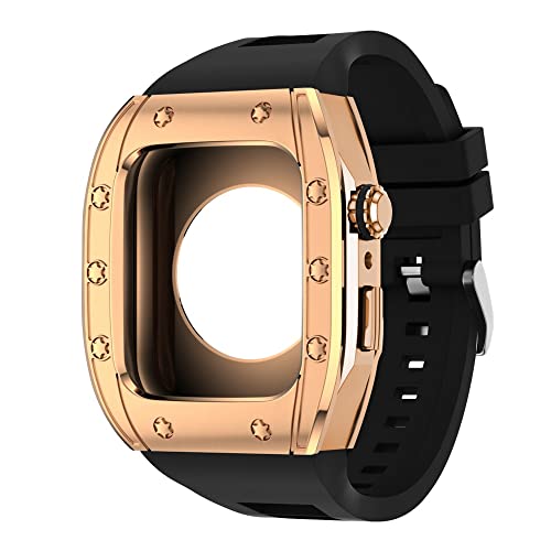 FACDEM Edelstahl-Gehäuse für Apple Watch 7er-Serie, 44 mm, 45 mm, Armbandzubehör, DIY-Modifikationsset, Abdeckung für iWatch 7, 6, SE, 5, 4, 45mm For 7, Achat von FACDEM