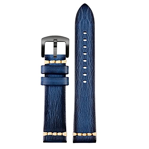 FACDEM Handgefertigtes Uhrenarmband aus echtem Leder, 20 mm, 22 mm24, für Rolex Citizen Omega MIDO für Huawei GT Herren-Armband, Braun, Blau, Grün, Grau, 20 mm, Achat von FACDEM