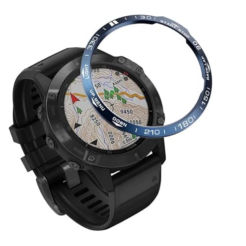 FACDEM Lünette Ring Styling Rahmen Hülle für Garmin Fenix 7 6 6X Pro 5 Plus Smartwatch Edelstahlabdeckung Anti-Kratzschutz Ring (Farbe: B, Größe: für Fenix 6X-6X Pro) von FACDEM