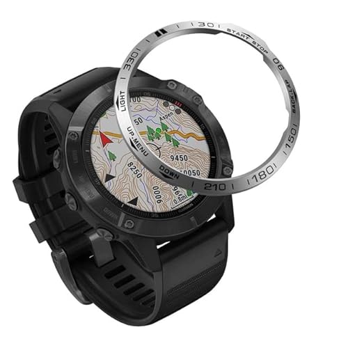 FACDEM Lünette Ring Styling Rahmen Hülle für Garmin Fenix 7 6 6X Pro 5 Plus Smartwatch Edelstahlabdeckung Anti-Kratzschutz Ring (Farbe: C, Größe: für Fenix 6X-6X Pro) von FACDEM