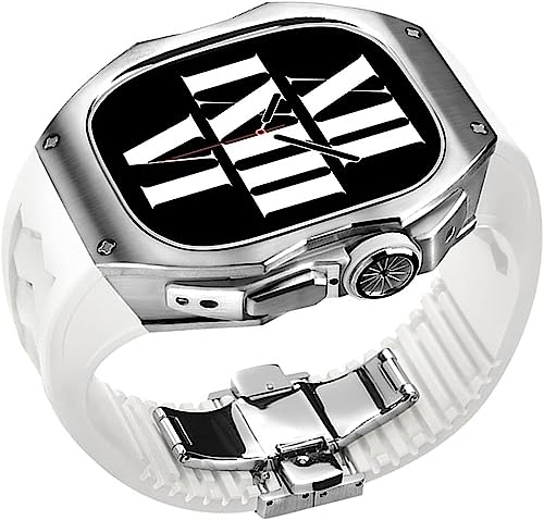 FACDEM Premium-Gehäuse aus Titanlegierung, Fluorkautschuk-Armband, für Apple Watch Ultra 8, 49 mm, Gummi-Uhrenarmband und Edelstahl-Verschluss, Mod-Kit, Ersatzarmband für Herren und Damen, For Ultra von FACDEM