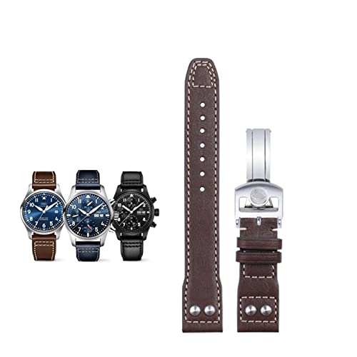 FACDEM Uhrenarmband aus weichem Echtleder für IWC-Armband für Big Pilot Mark 18 Portofino-Zubehör, 20 mm, 20 mm, Achat von FACDEM