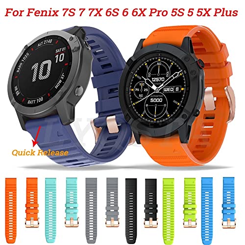 FACDEM Uhrenarmband für Garmin Fenix 7S 7 7X 6 6S 6X Pro 3HR 5 5S Plus 935 Smartwatch-Armband aus Silikon mit Schnellverschluss, 22mm Fenix 5 5Plus, Achat von FACDEM
