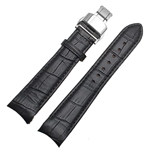 FACDEM Uhrenarmband mit gebogenem Ende, für Citizen BL9002-37 05A BT0001-12E 01A, echtes Leder mit Schmetterlingsschnalle, 20, 21, 22 mm, modisches Armband, 21 mm, Achat von FACDEM