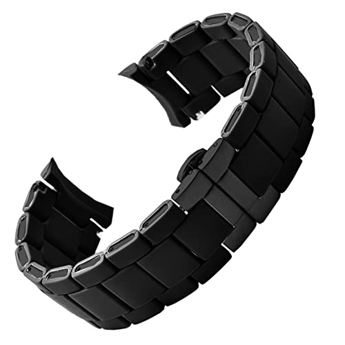 FACDEM Weiß-schwarzes Silikon-Gummi-beschichtetes Stahlarmband für Armani AR5905|5906|5920|5919|5859 Damenarmband,20 mm Herrenarmband,23 mm, 20 mm, Achat von FACDEM