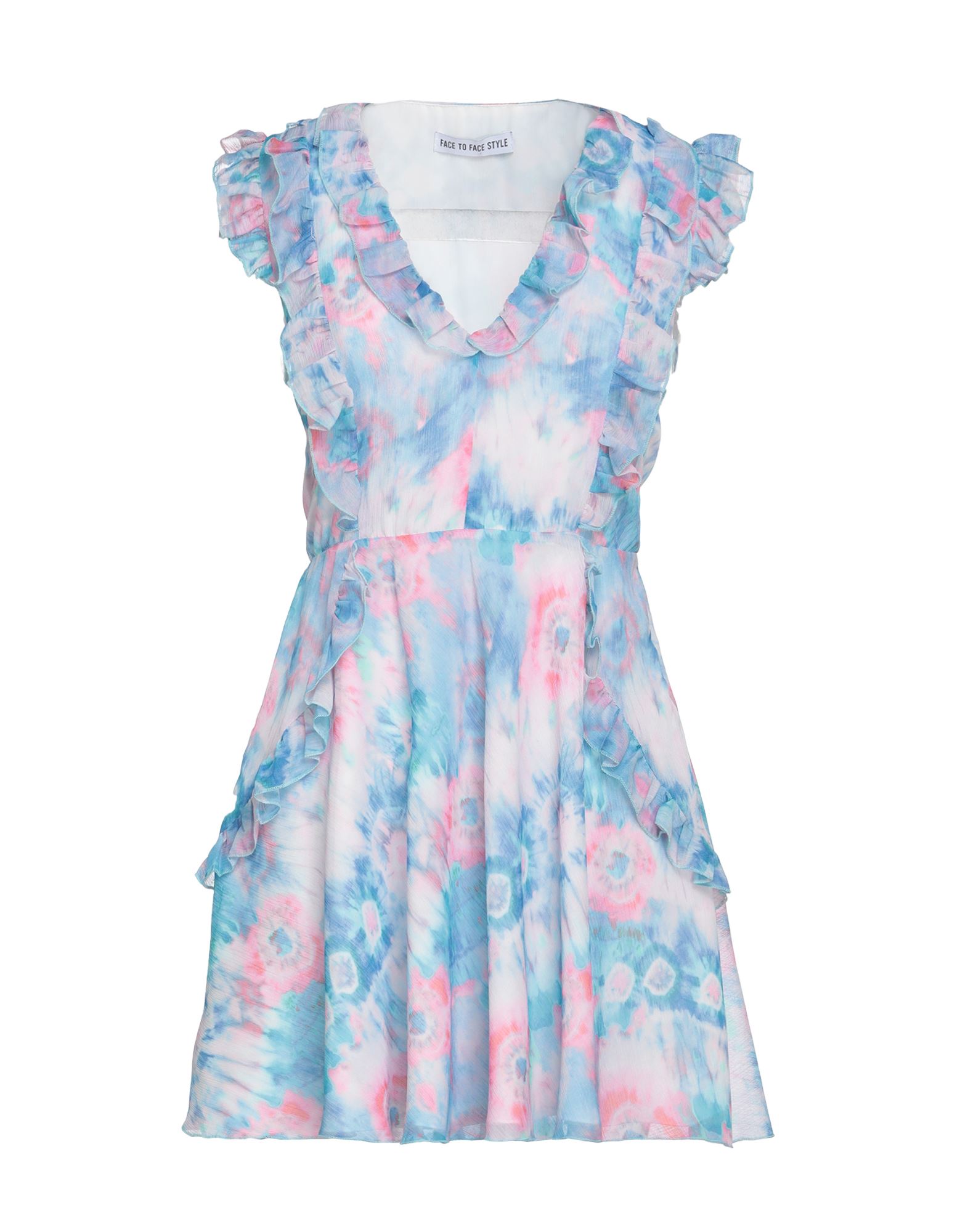 FACE TO FACE STYLE Mini-kleid Damen Azurblau FACE TO FACE STYLE Mini-kleid Damen Azurblau von FACE TO FACE STYLE