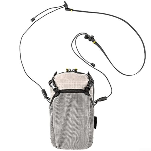 FACULX Crossbody-Tasche für Damen und Herren, wasserdichter Rucksack, Schulterriemen, faltbar, Crossbody-Tasche mit Handyfach, für Sport, Wandern, Camping, grau von FACULX