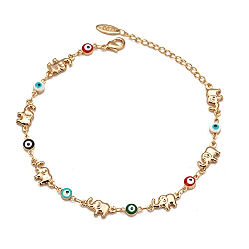 FADBBW Evil Eye Armbänder für Damen, 14 Karat Gold, böser Blick, verstellbare Gliederkette, Modeschmuck, Glücksgeschenk, One Size, Kupfer, Böser Blick mit Perlen FADBBW Evil Eye Armbänder für Damen, 14 Karat Gold, böser Blick, verstellbare Gliederkette, Modeschmuck, Glücksgeschenk, One Size, Kupfer, Böser Blick mit Perlen von FADBBW