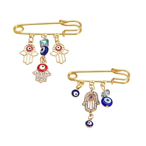 FADBBW Türkei Böser Blick Strass Charm Blau Lucky Eyeball Hände Brosche Pins Schmuck für Glück, NO, Legierter Stahl, Edelstahl FADBBW Türkei Böser Blick Strass Charm Blau Lucky Eyeball Hände Brosche Pins Schmuck für Glück, NO, Legierter Stahl, Edelstahl von FADBBW