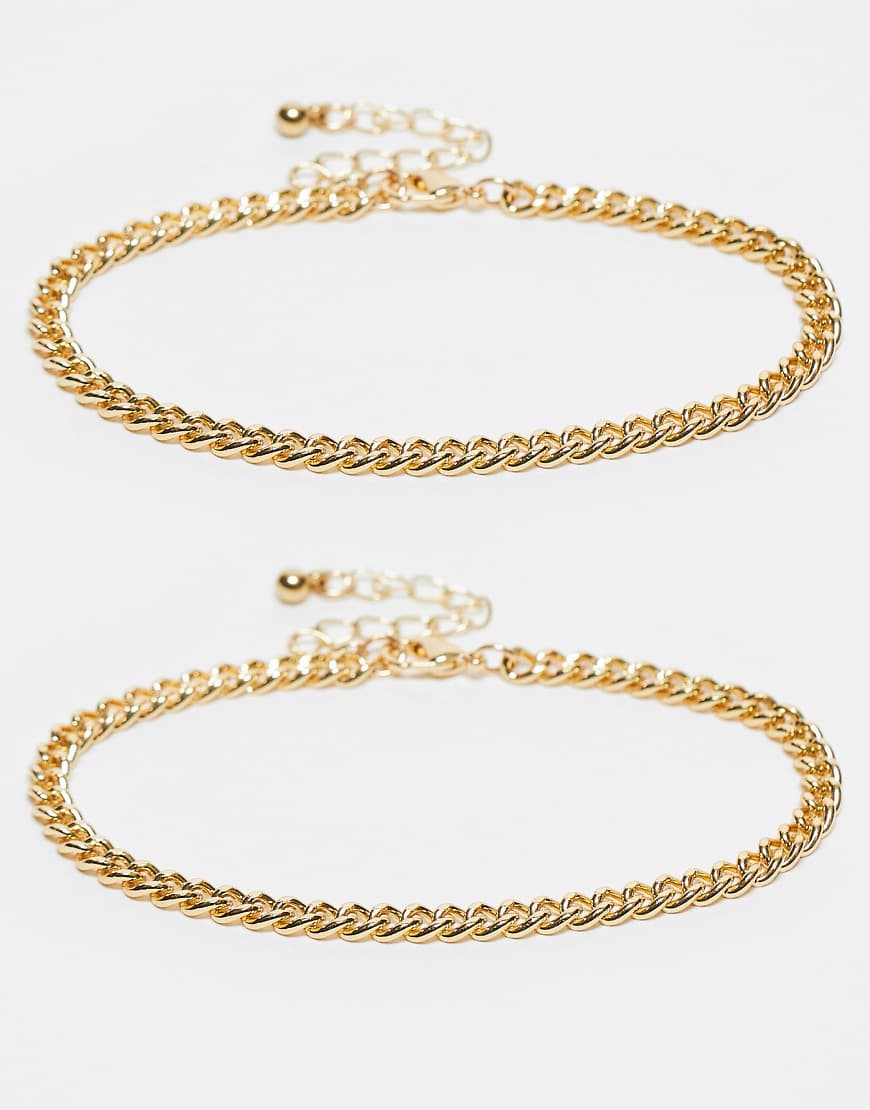 Faded Future - 2er-Pack Kettenarmbänder in Gold-Goldfarben Faded Future - 2er-Pack Kettenarmbänder in Gold-Goldfarben von FADED FUTURE