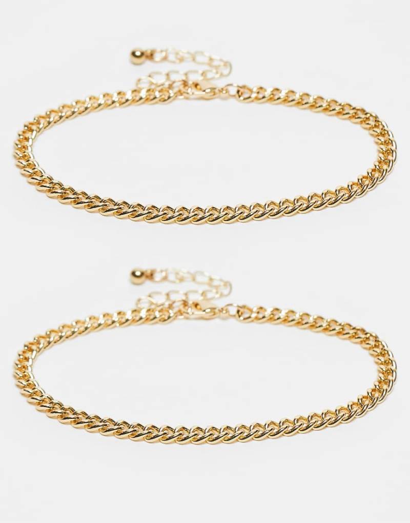 Faded Future - 2er-Pack Kettenarmbänder in Gold-Goldfarben von FADED FUTURE