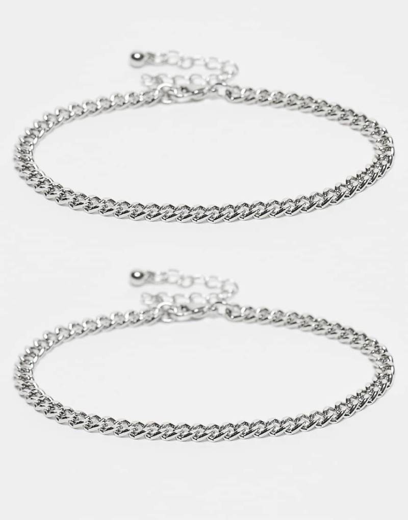 Faded Future - 2er-Pack Kettenarmbänder in Silber von FADED FUTURE