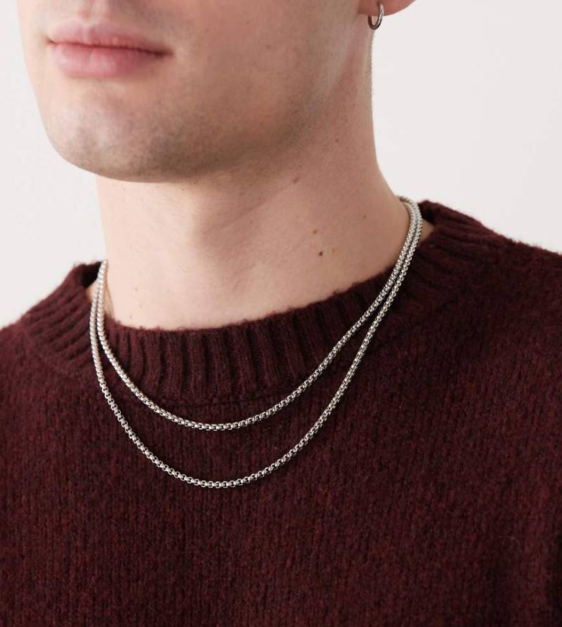 Faded Future - 2er-Pack silberfarbene Venezianer-Halsketten von FADED FUTURE