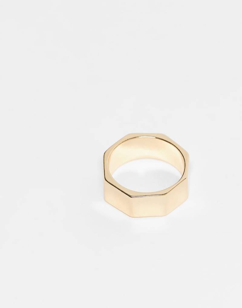 Faded Future - Eckiger Bandring in Goldoptik-Goldfarben von FADED FUTURE