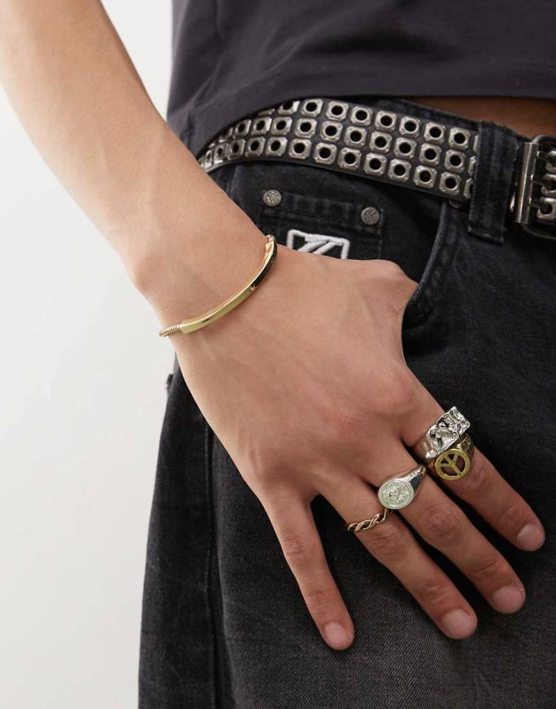 Faded Future - Gebogenes ID-Armband in Gold-Goldfarben von FADED FUTURE