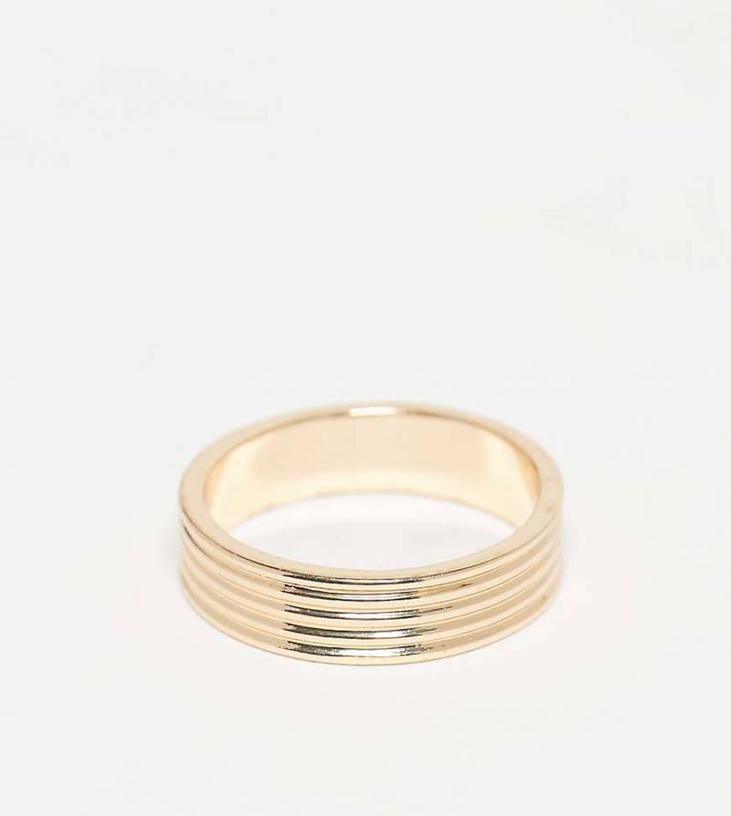 Faded Future - Goldfarbener Bandring mit geriffeltem Design von FADED FUTURE