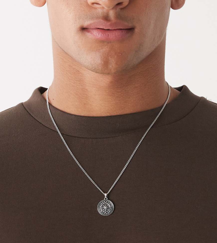 Faded Future - Halskette in Silberoptik mit Kompassanhänger von FADED FUTURE