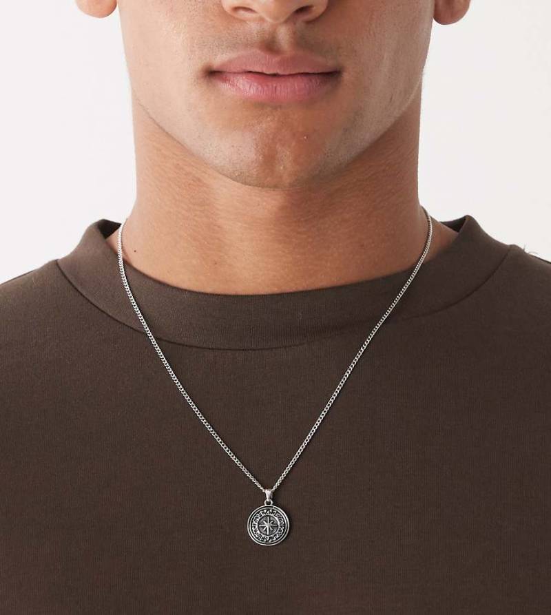 Faded Future - Halskette in Silberoptik mit Kompassanhänger von FADED FUTURE
