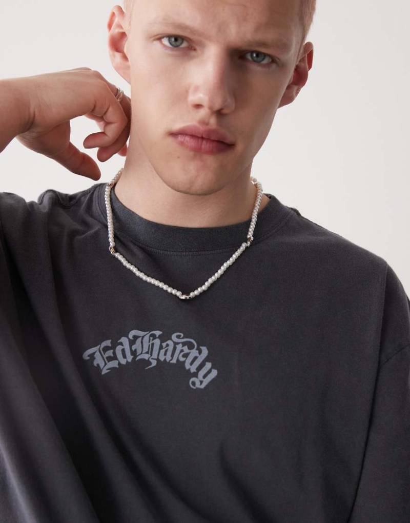 Faded Future - Perlenkette in Silberoptik mit Muscheldetails aus Metall von FADED FUTURE