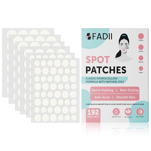 Pimple Patches 192 Spot Dots Hydrokolloid Spot Patches Klar Schnell Wirkend Vegan & Tierversuchsfrei Akne Patches Spot Aufkleber für Gesicht - Tag & Nacht Akne Behandlung Pickelpflaster Pimple Patches 192 Spot Dots Hydrokolloid Spot Patches Klar Schnell Wirkend Vegan & Tierversuchsfrei Akne Patches Spot Aufkleber für Gesicht - Tag & Nacht Akne Behandlung Pickelpflaster von FADII
