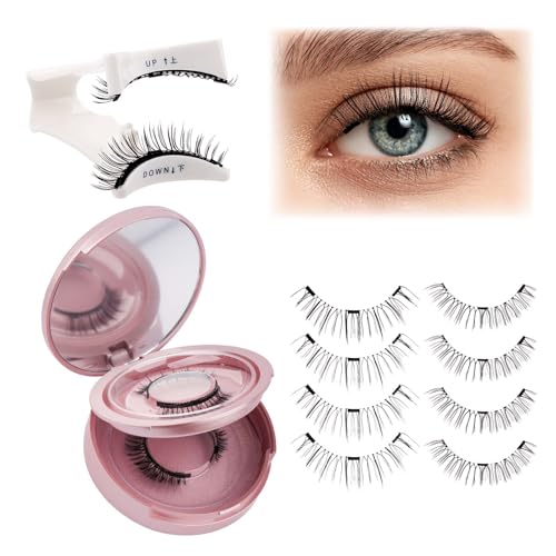 FADLASH Magnetische Wimpern - 2 Paare Wimpern Magnetisch - Wiederverwendbare Magnetische Wimpern Ohne Eyeliner - Magnetwimpern (Natürlich+Buschig) von FADLASH
