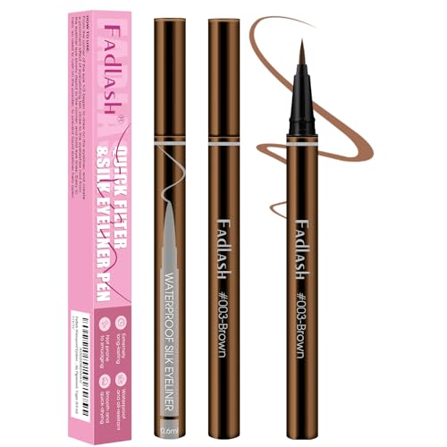 Fadlash Wasserdicht Flüssiger Eyeliner, Braun Matt Eyelinerstift Glattem Auftrag Schneller Trocknung, Eye Liner Langanhaltender Natürlicher Look, Keine Flecken, Intensive Farbe(0.6 ml) von FADLASH