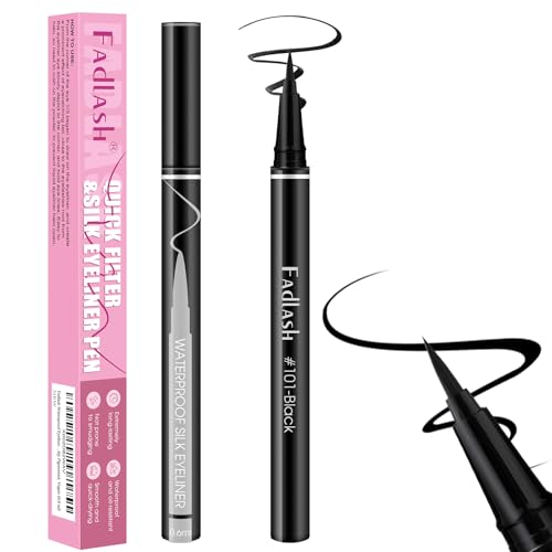 Fadlash Wasserdicht Flüssiger Eyeliner, Schwarze Matt Eyelinerstift Glattem Auftrag Schneller Trocknung, Eye Liner Langanhaltender Natürlicher Look, Keine Flecken, Intensive Farbe(0.6 ml) von FADLASH